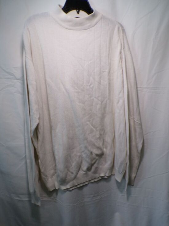 jf j.ferrar Other - J. Ferrar Men's XLT Mock Neck Pullover Sweater Ivory Rayon Cotton